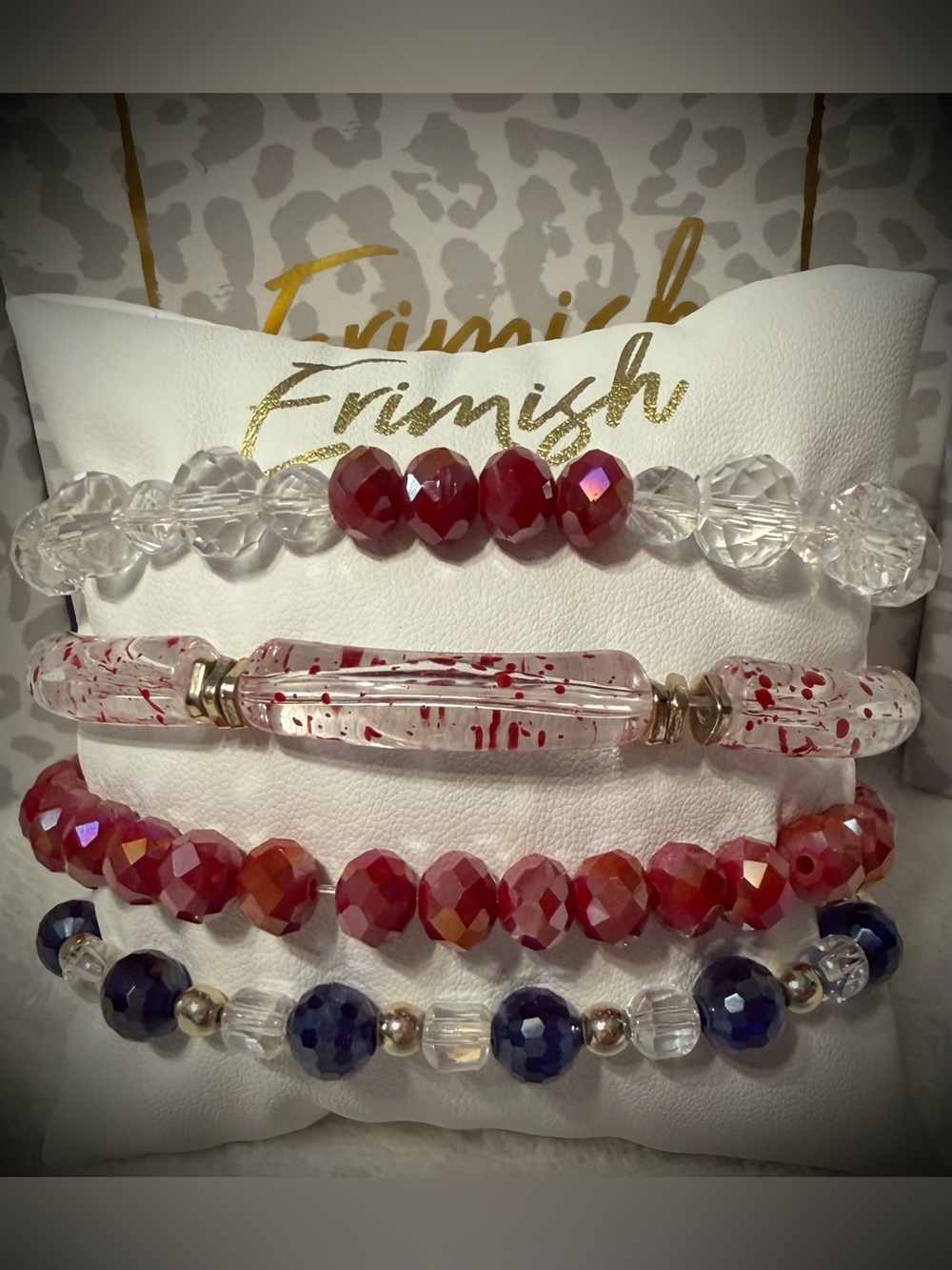New ERIMISH Bracelets 4 pc Stack - Red, White & Blue